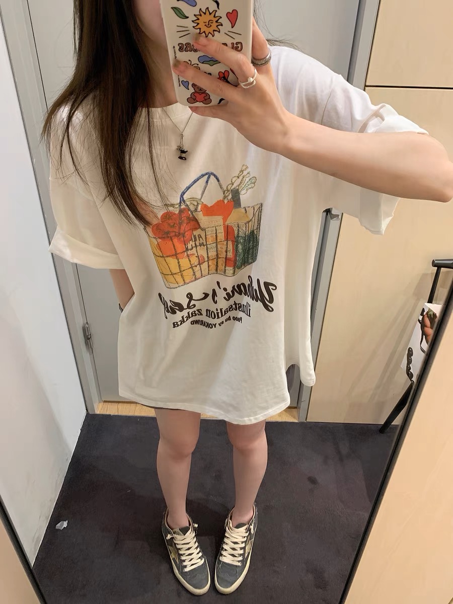 2024春夏新款重磅/精梳純棉 後包領 有縫邊 S-XXXL 夏裝短袖T恤女