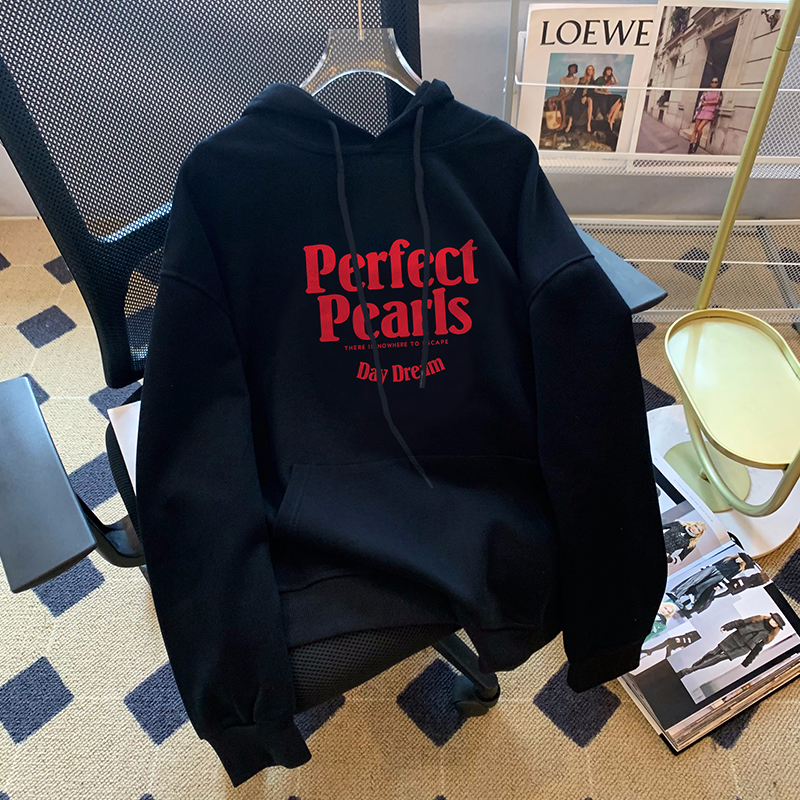 Official photo fleece 250g / David's hooded autumn and winter sweatshirt for women plus fleece