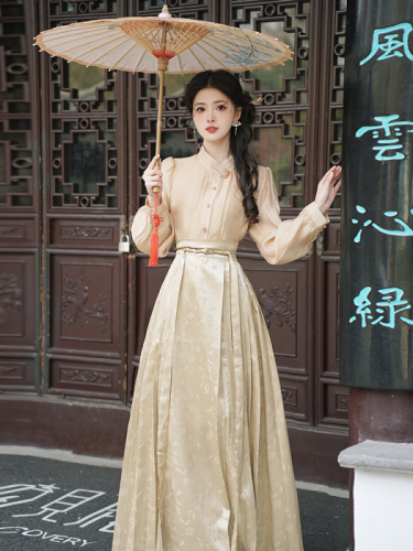 Actual shot#New Chinese style horse skirt shirt suit