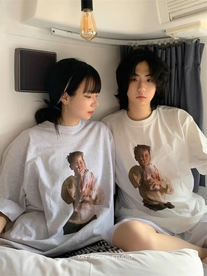 官圖 重磅/精梳純棉 後包領 有縫邊 S-XXXL 夏裝短袖T恤女
