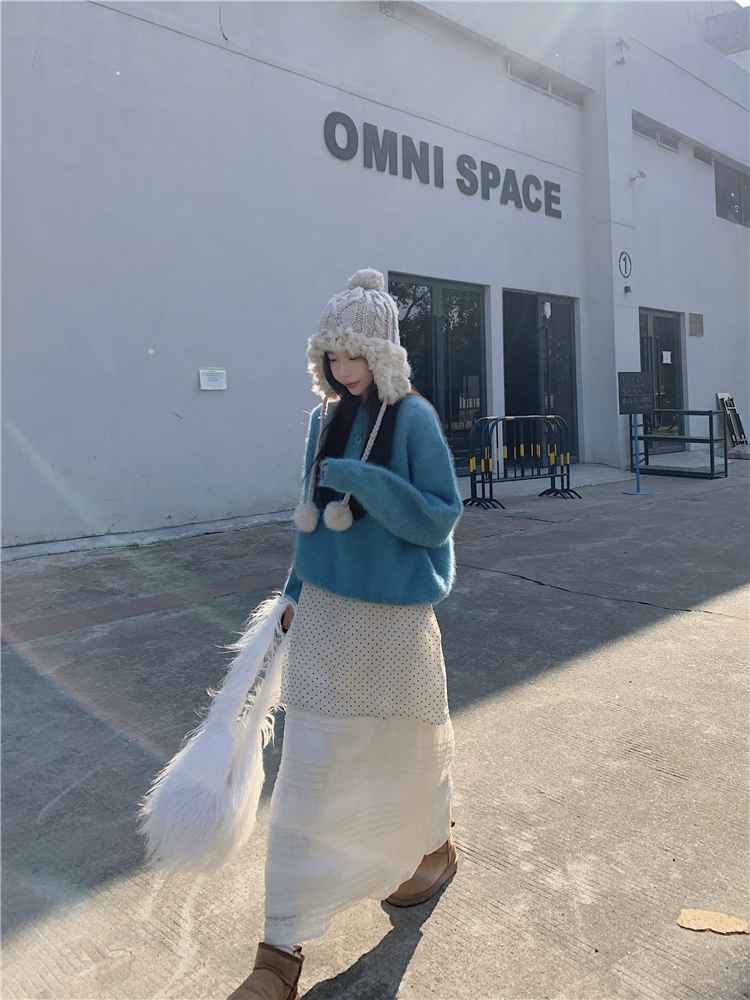 實拍~加厚保暖毛衣女韓版寬鬆慵懶針織衫