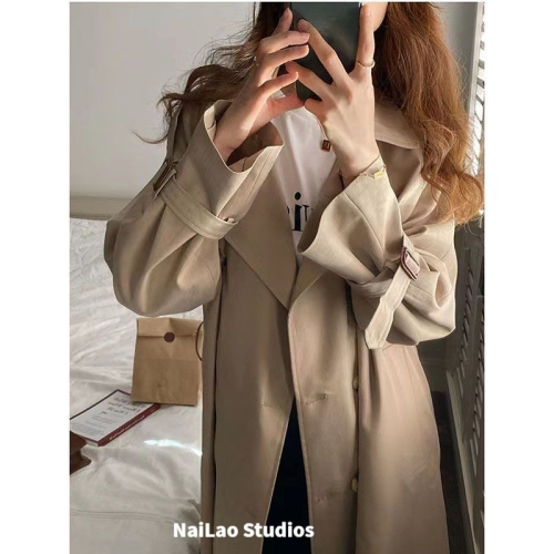 Windbreaker jacket for women, mid-length and small, 2024 new autumn fashion temperament chic autumn clothing Korean version