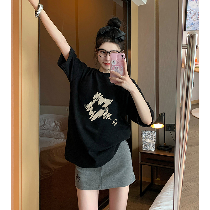 2024春夏新款重磅/精梳純棉 後包領 有縫邊 S-XXXL 夏裝短袖T恤女