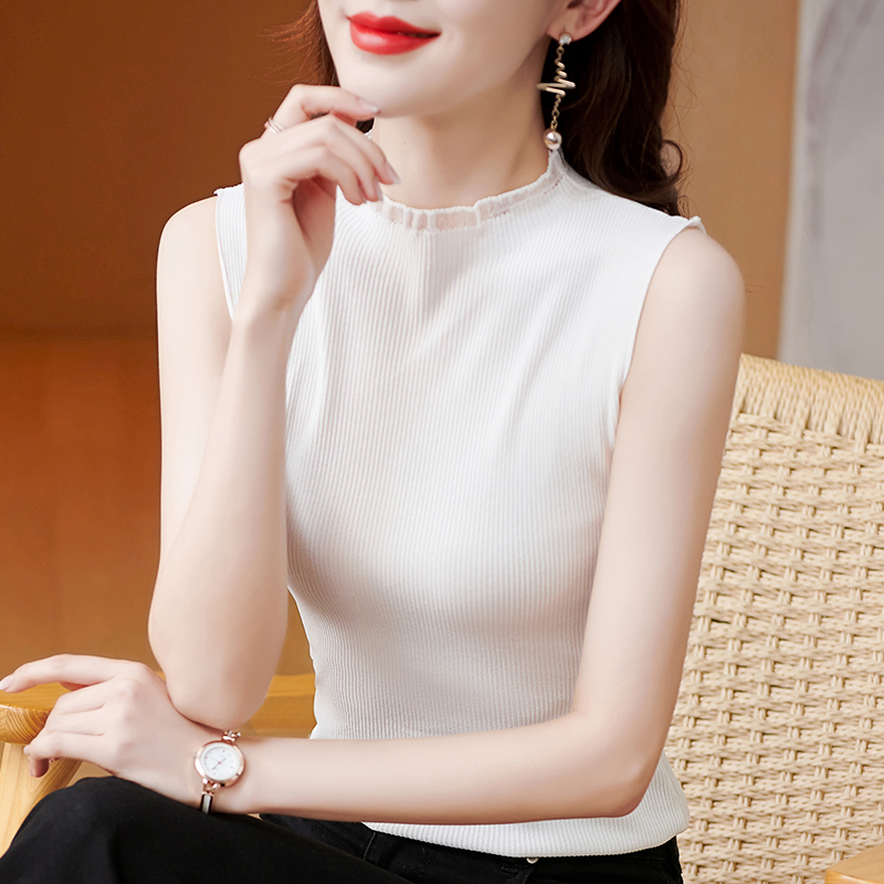 彈力針織背心女春夏2024年時尚洋氣時髦西裝打底衫吊帶小衫上衣