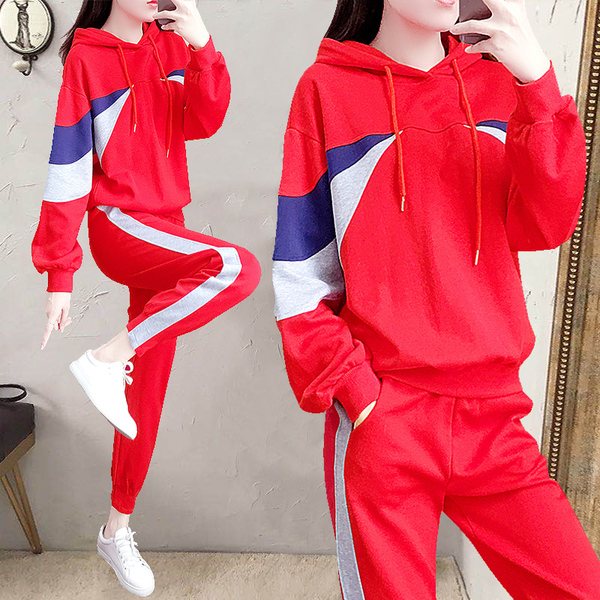 2024 Autumn Sports Suit Women's Korean Style Casual Fashion Loose Student Autumn Sweater Two-piece Set Spring and Autumn