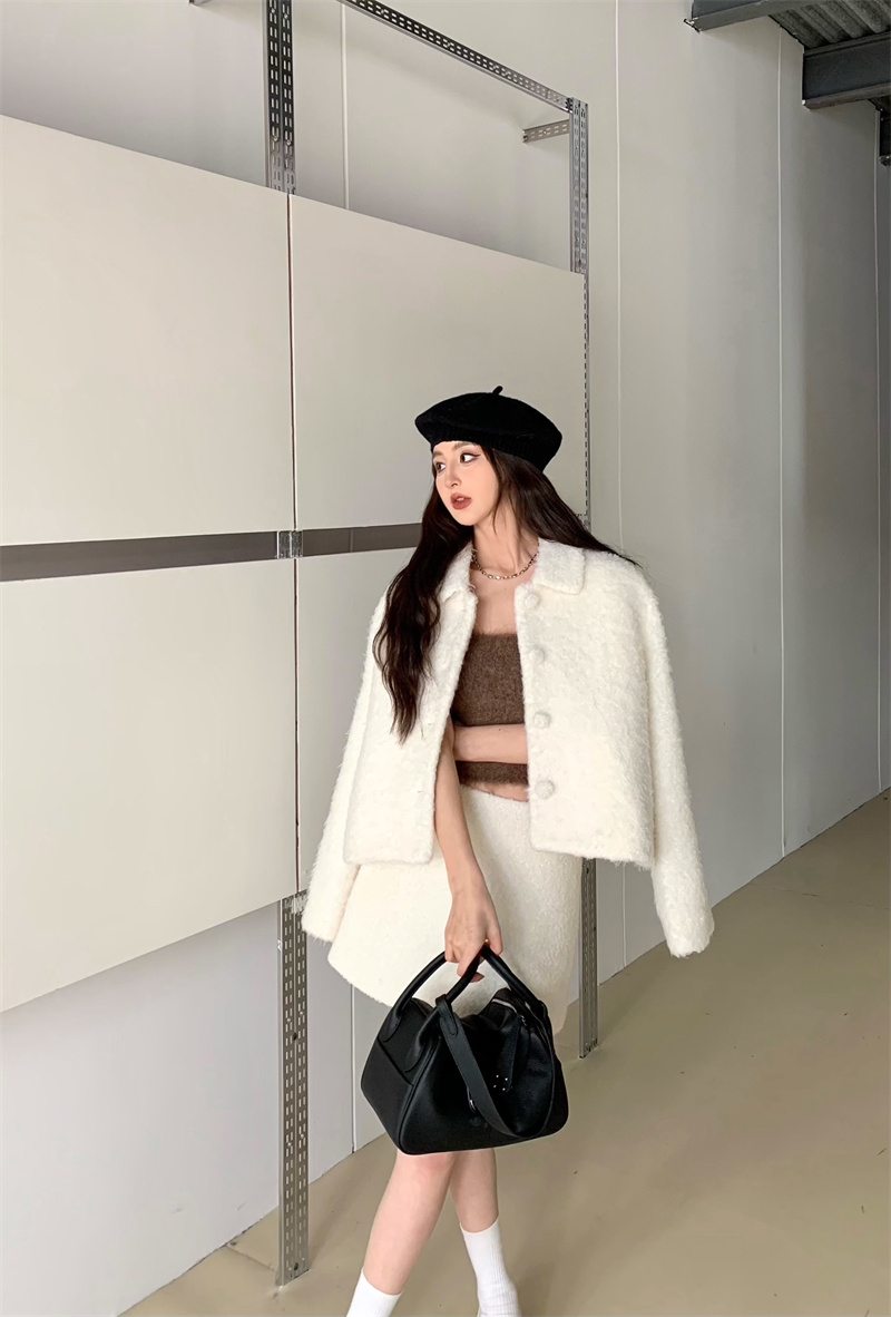 Actual shot of homemade new style ~ Western style retro style lapel skirt jacket suit