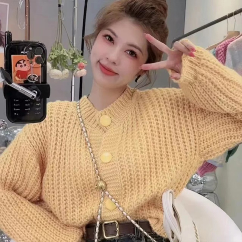 曾小咸新款網紅春秋毛衣開衫女超好看別致冷淡系針織上衣外套