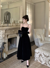 Photographed Black Birthday Small Gift Dress, Strapless Dress with a Sense of Elegance, Annual Meeting Center Stage Dress