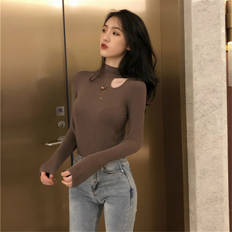 Official picture 90 fiber 10 spandex double-sided German velvet warm thickening bottoming shirt for women brushed