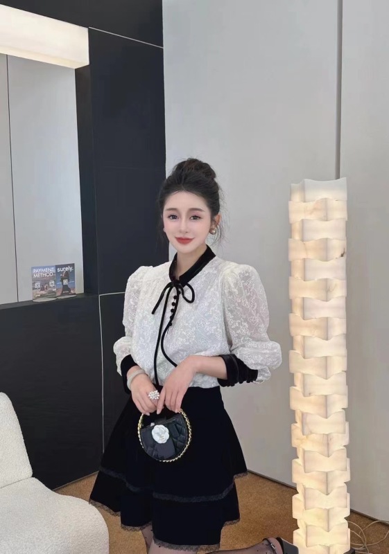 打底蕾絲衫女秋冬高端奢華設計感小眾獨特超好看氣質白色襯衫上衣