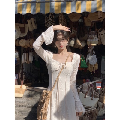 EIA一堯霧漫白茶新中式國風清冷連衣裙女氣質顯瘦小眾禪意長裙