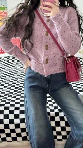 New spring style tea style casual and fashionable sweater, cardigan and jeans two-piece suit for women