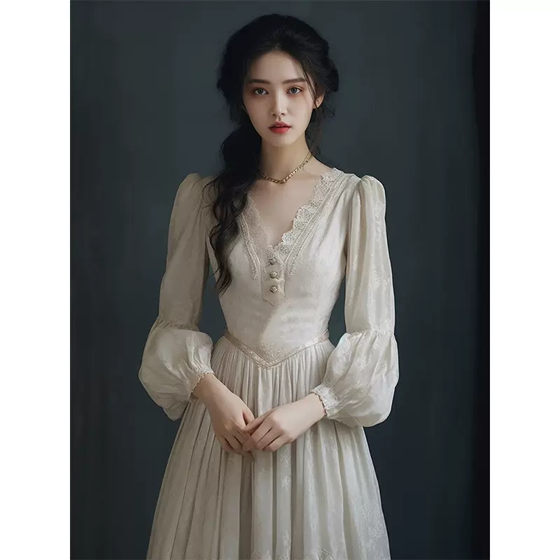 French unique super nice dress spring 2024 new women's clothing fugitive princess vintage vintage dress