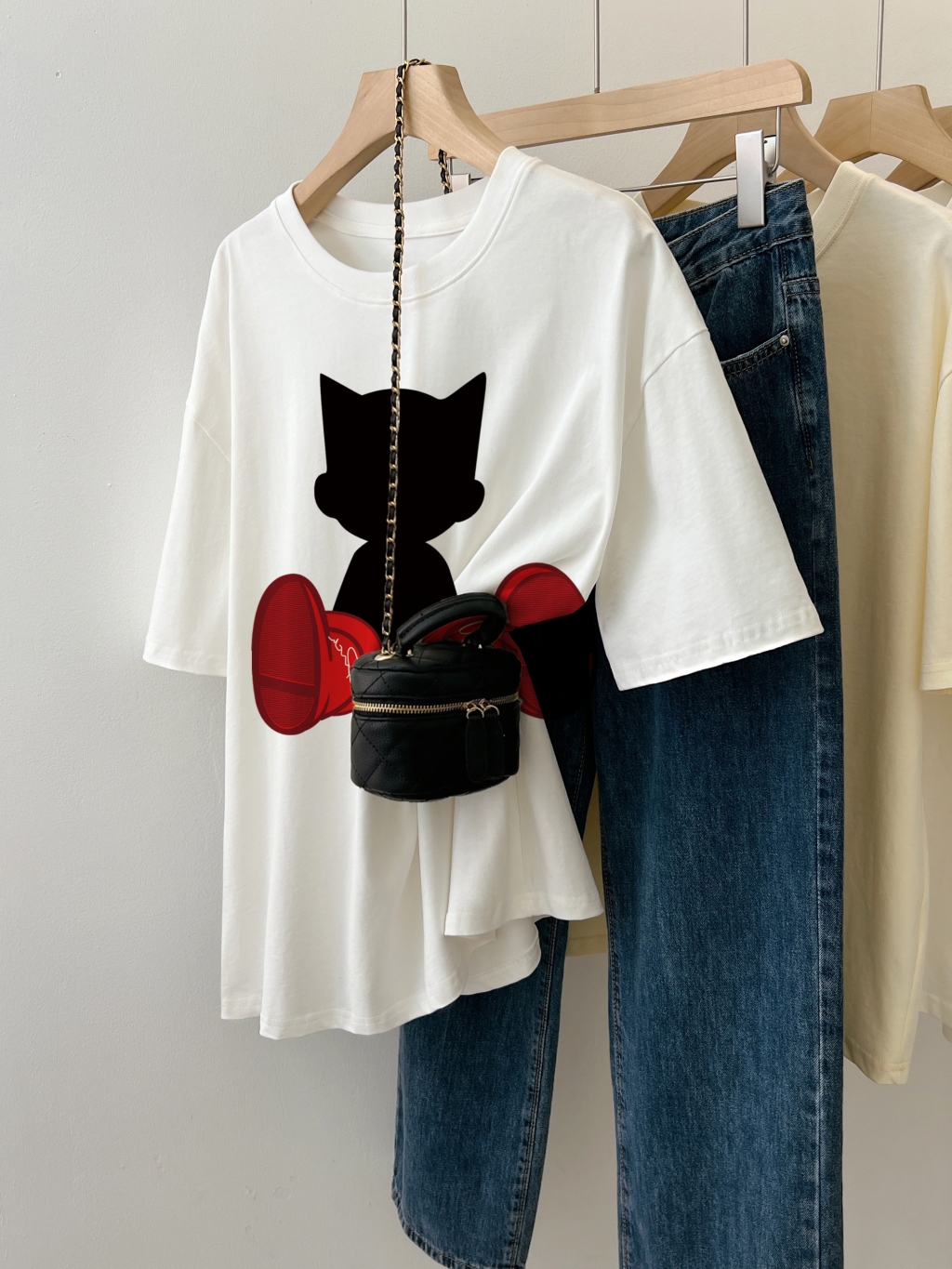 Real shot 2024 spring and summer new style 100% cotton combed cotton printed summer short-sleeved T-shirt women's loose Korean version