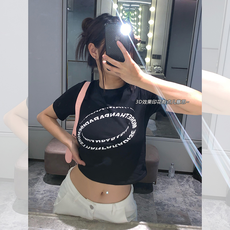 2024 spring and summer new style 92 cotton/8 spandex 40 count 210g pure cotton slim short T-shirt women's short sleeves