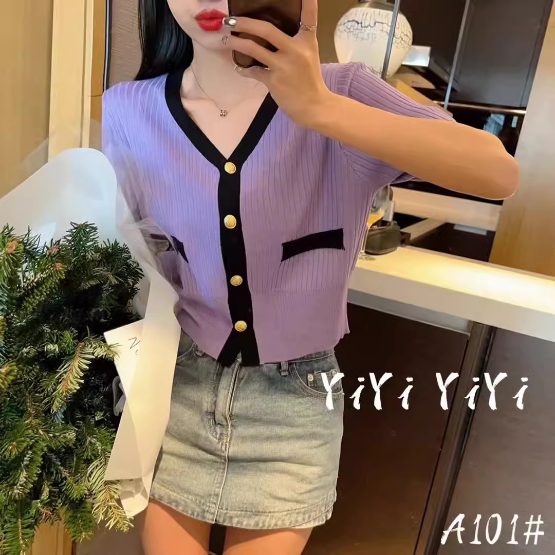 Xiaoxiangfeng v-neck knitted cardigan women's spring high-end sweater jacket pure sexy hot girl short top