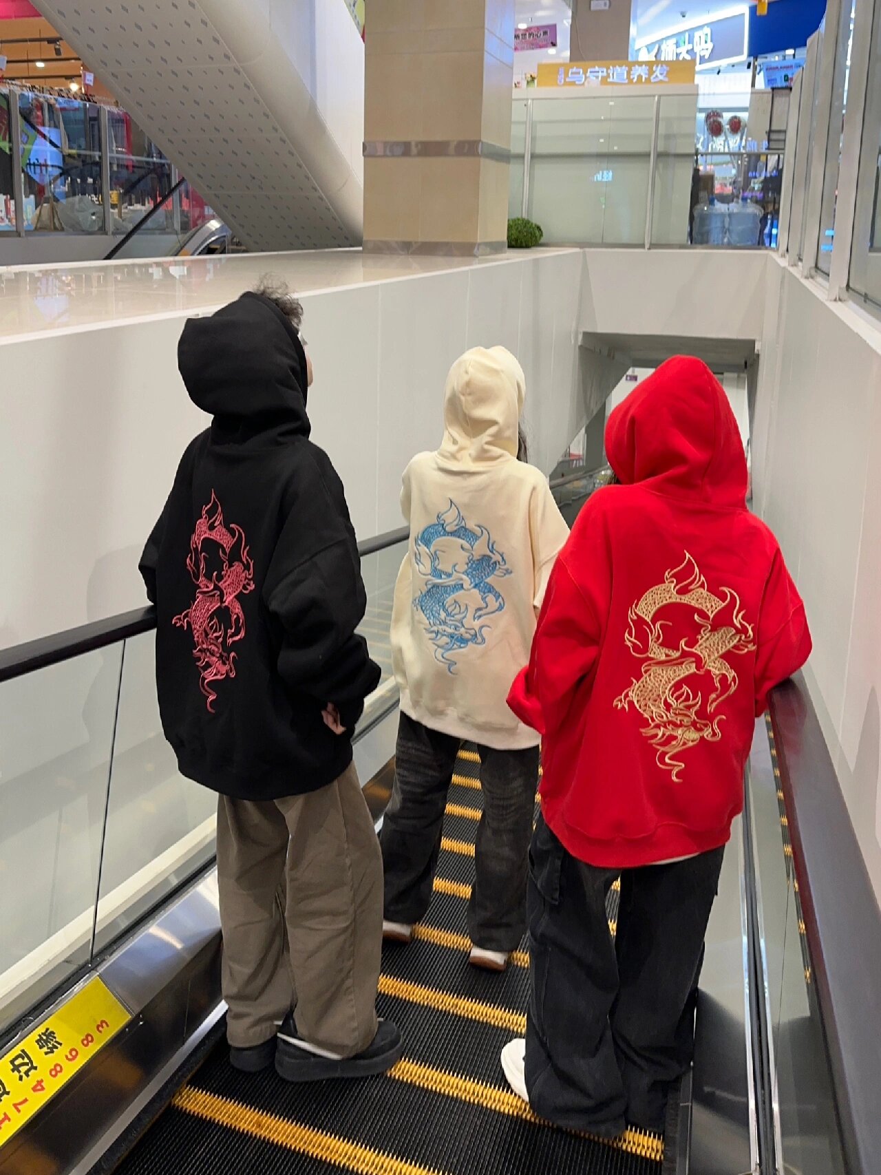 Original national fashion print Year of the Dragon limited edition velvet hooded sweatshirt for men and women in autumn and winter, loose and thickened for couples
