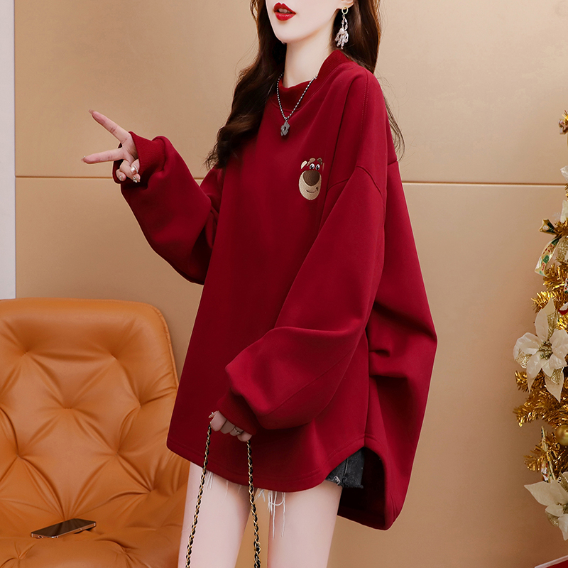 First Twill Fish Scale 250g Spring and Autumn Thin Sweatshirt Women's Plus Size Women's Top
