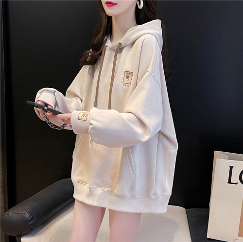 First real shot of Twill Fish Scale 250g Spring and Autumn Thin Sweatshirt Women's Large Size Hooded Jacket