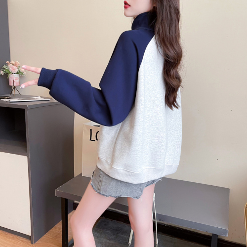 First real shot of pure cotton Chinese cotton composite true super 400g autumn and winter trendy plus velvet thickened tops large size women's clothing 200 pounds