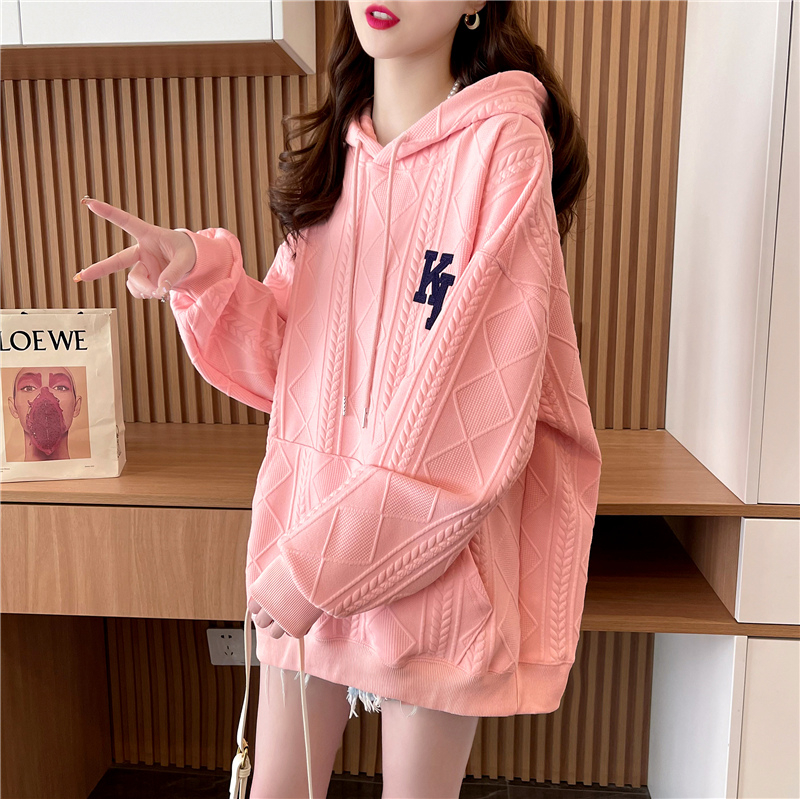 First release of 260g waffle waffle spring and autumn thin sweatshirt women's hooded large size women's jacket