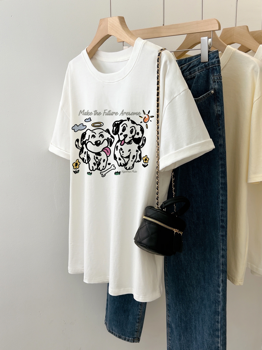 Real shot 2024 spring and summer new style 100% cotton combed cotton printed summer short-sleeved T-shirt women's loose Korean version