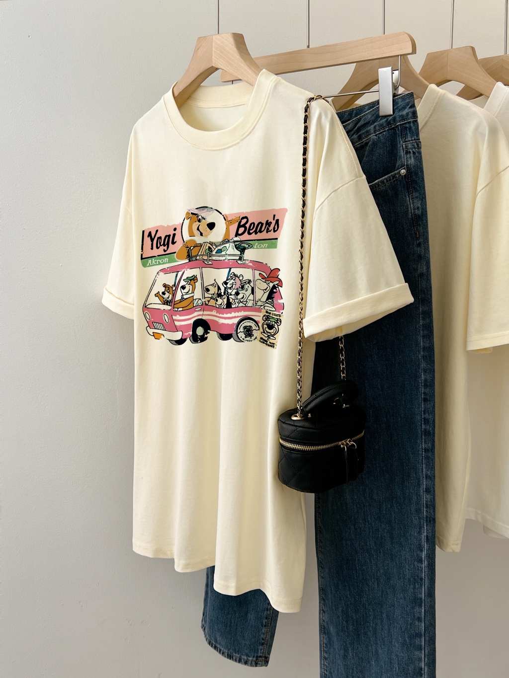 Real shot 2024 spring and summer new style 100% cotton combed cotton printed summer short-sleeved T-shirt women's loose Korean version