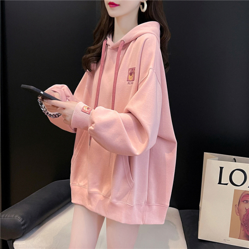 First real shot of Twill Fish Scale 250g Spring and Autumn Thin Sweatshirt Women's Large Size Hooded Jacket