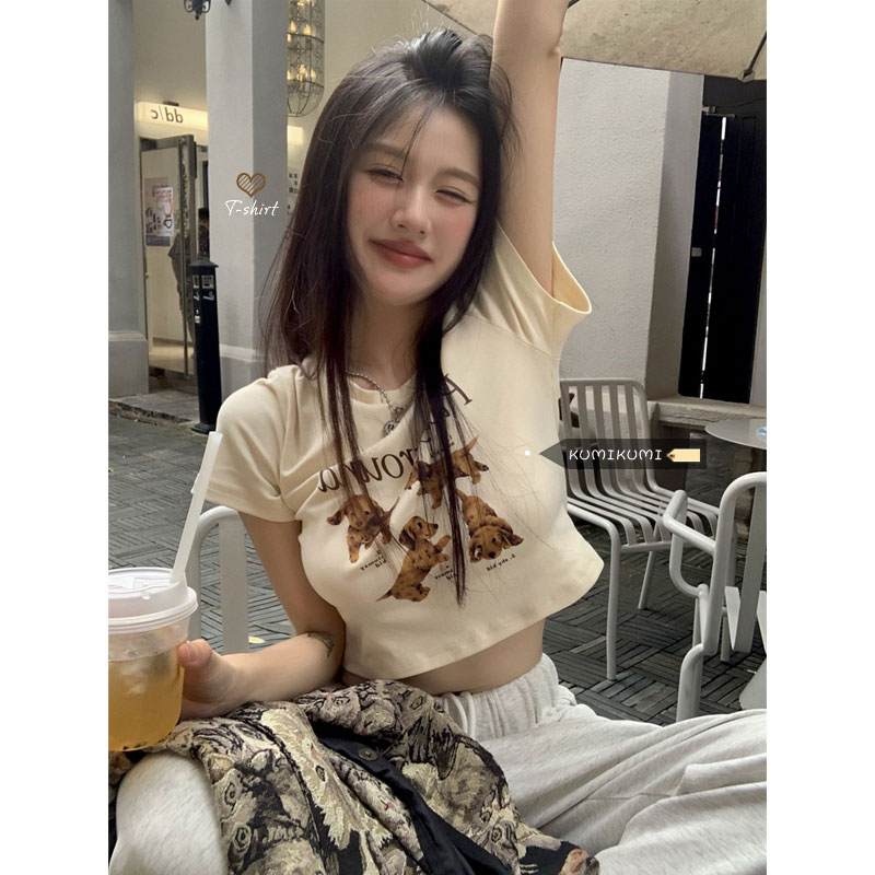 2024 spring and summer new style 92 cotton/8 spandex 40 count 210g pure cotton slim short T-shirt women's short sleeves