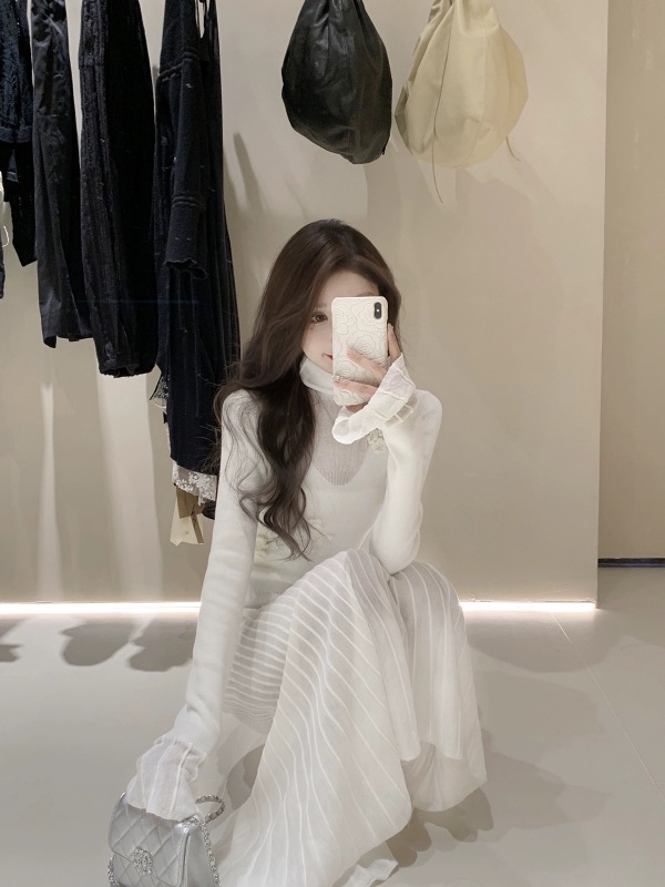 JustQin 11月26上新Lucia浪漫花朵針織裙修身包臀羊毛連衣裙