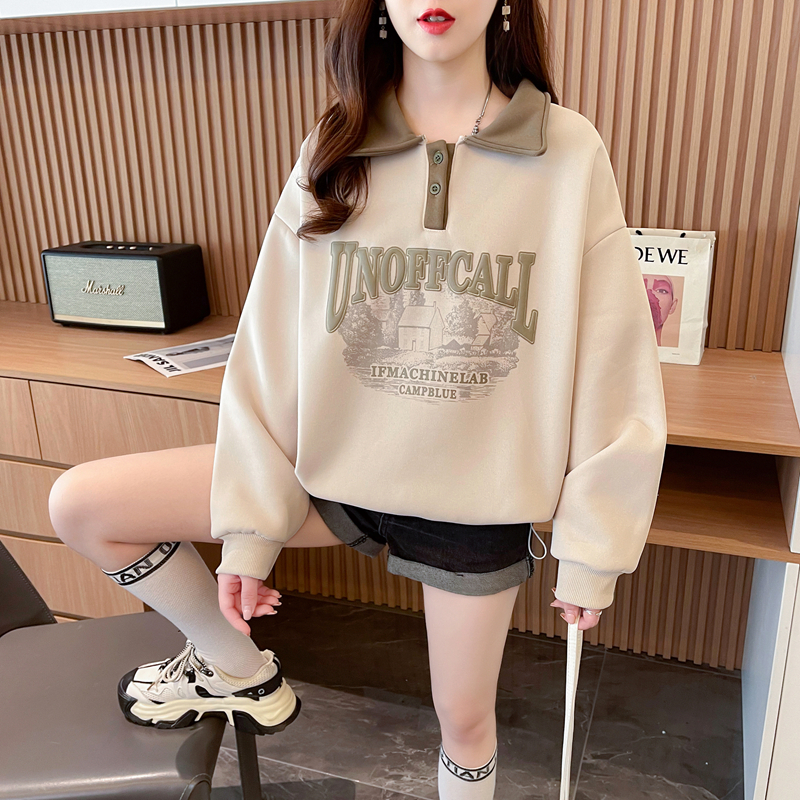 First real shot of imitation Chinese cotton complex milk silk short style small spring and autumn thin sweatshirt women's large size top