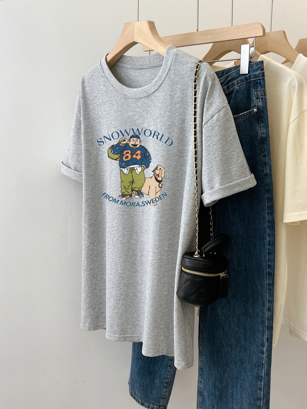 Real shot 2024 spring and summer new style 100% cotton combed cotton printed summer short-sleeved T-shirt women's loose Korean version