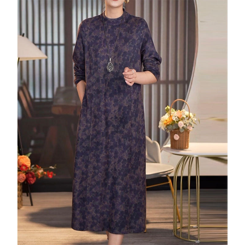 Official picture original quality large size 2024 spring national style jacquard high-end sea leather over-the-knee skirt