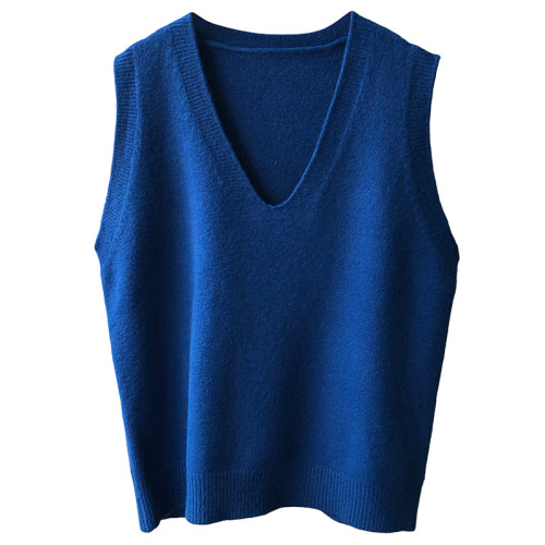 Real shot ~ Knitted vest for women 2024 spring new college style v-neck loose lazy sleeveless waistcoat