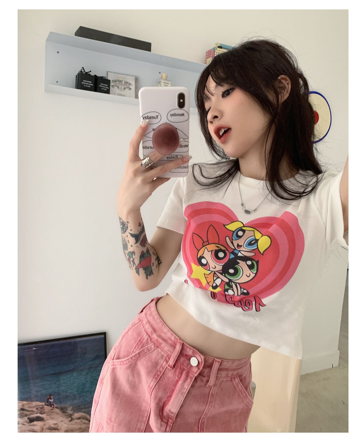 2024 spring and summer new style 92 cotton/8 spandex 40 count 210g pure cotton slim short T-shirt women's short sleeves