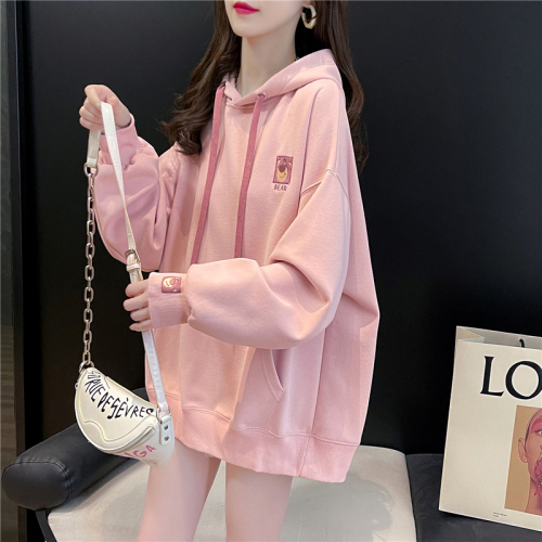 First real shot of Twill Fish Scale 250g Spring and Autumn Thin Sweatshirt Women's Large Size Hooded Jacket