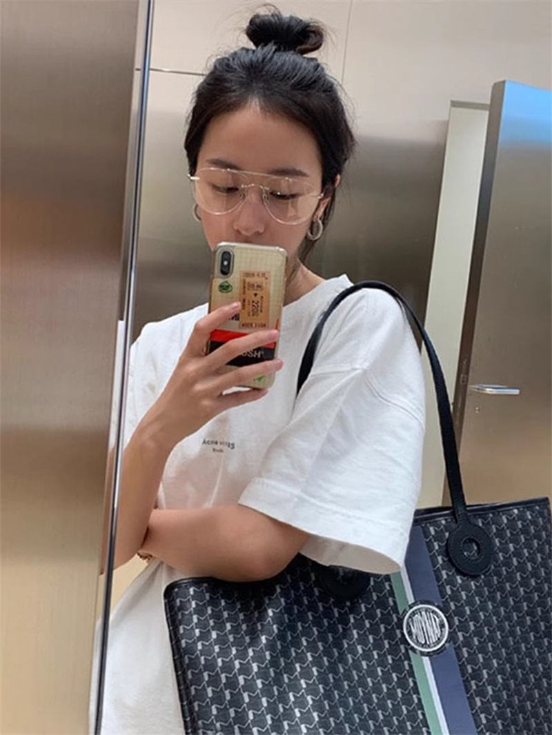 220克精梳緊密賽洛簡約百搭字母印花短袖T恤上衣