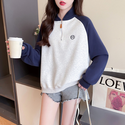 First real shot of pure cotton Chinese cotton composite true super 400g autumn and winter trendy plus velvet thickened tops large size women's clothing 200 pounds