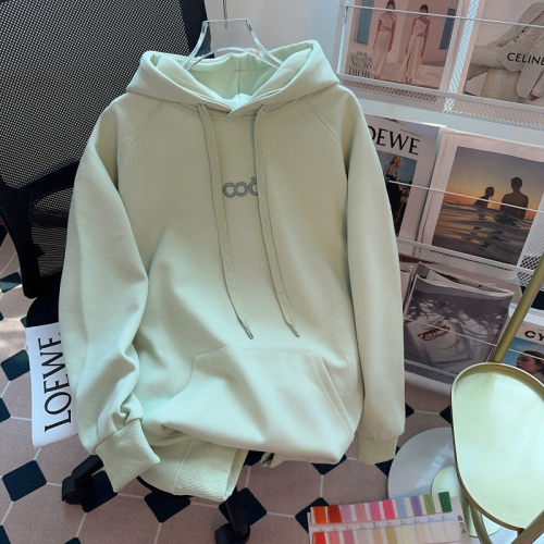 Real shot of pure cotton surface Chinese cotton composite 320g sweatshirt for women spring and autumn thin hooded tops plus size women's 200 pounds