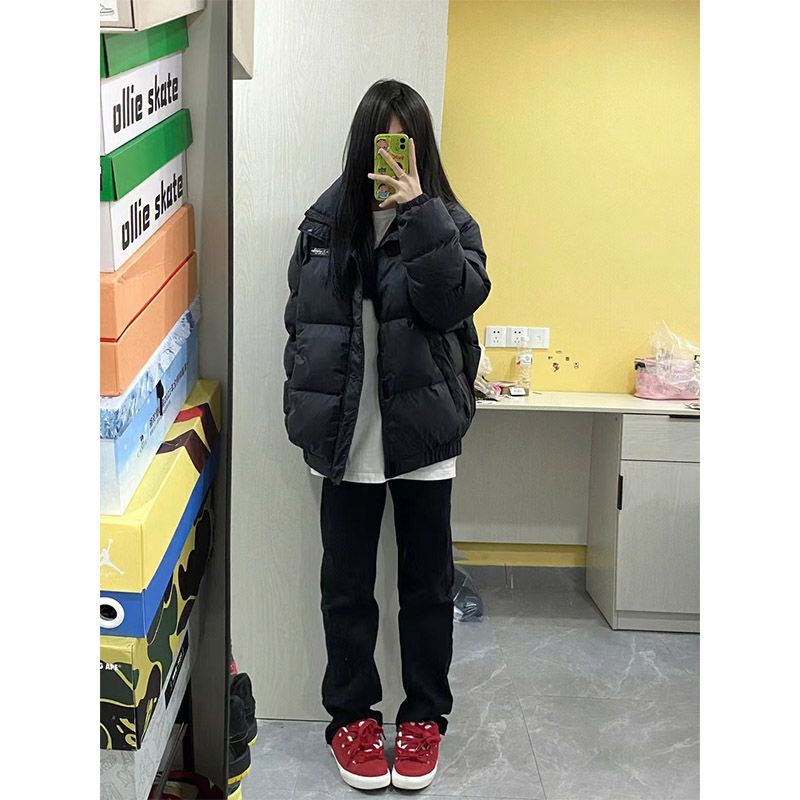 窄版春夏新款煙管長褲bf風黑色彈力高腰寬鬆無彈學生直筒牛仔褲女