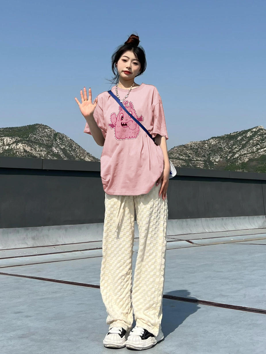 2024春夏新款重磅/精梳純棉 後包領 有縫邊 S-XXXL 夏裝短袖T恤女