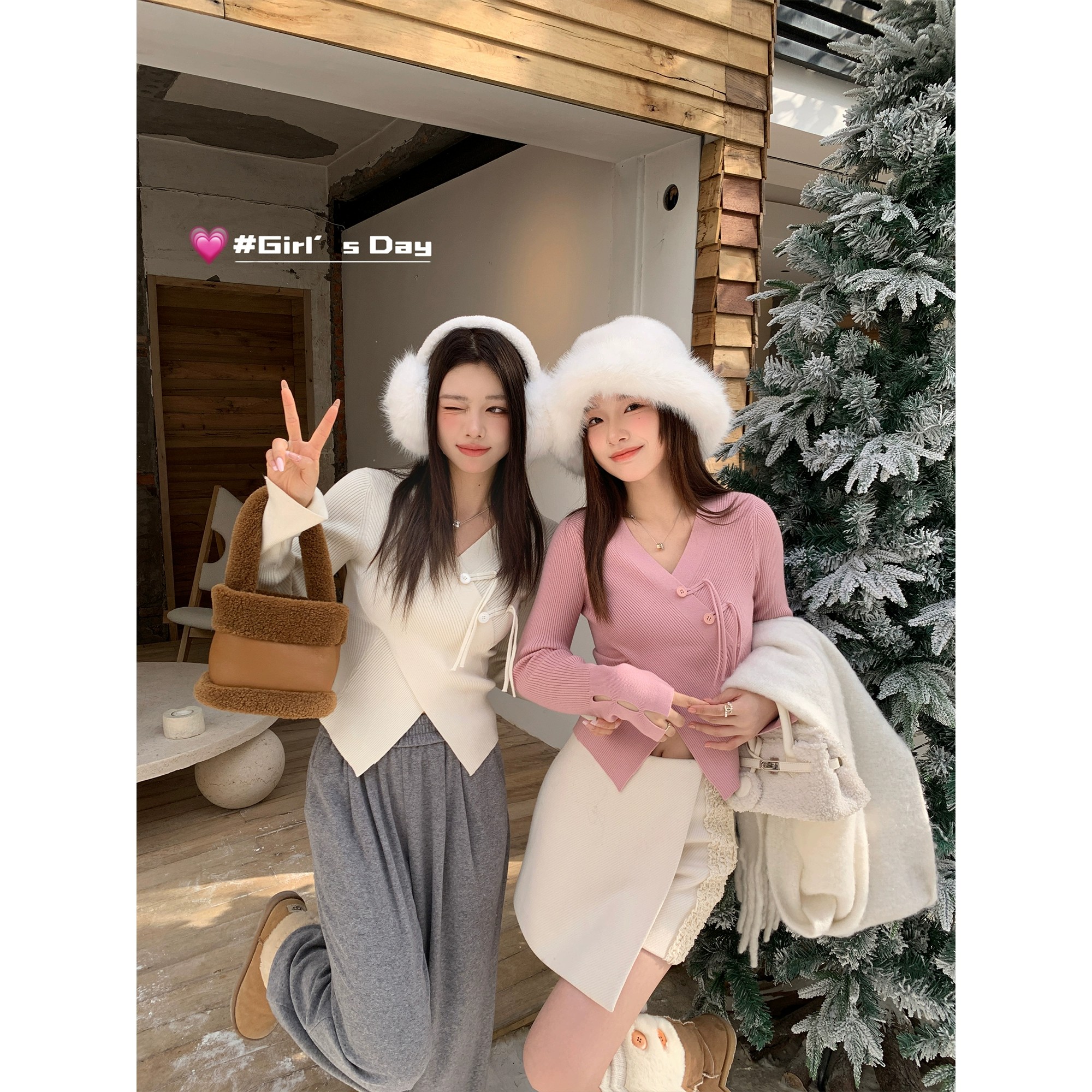 我是你的cc阿 加里寧~新中式收腰顯瘦針織衫女冬季不規則長袖上衣