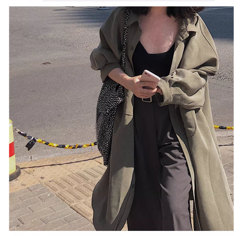 Loose mid-length long-sleeved shirt jacket for women spring thin design Korean style lazy style sun protection clothing trend