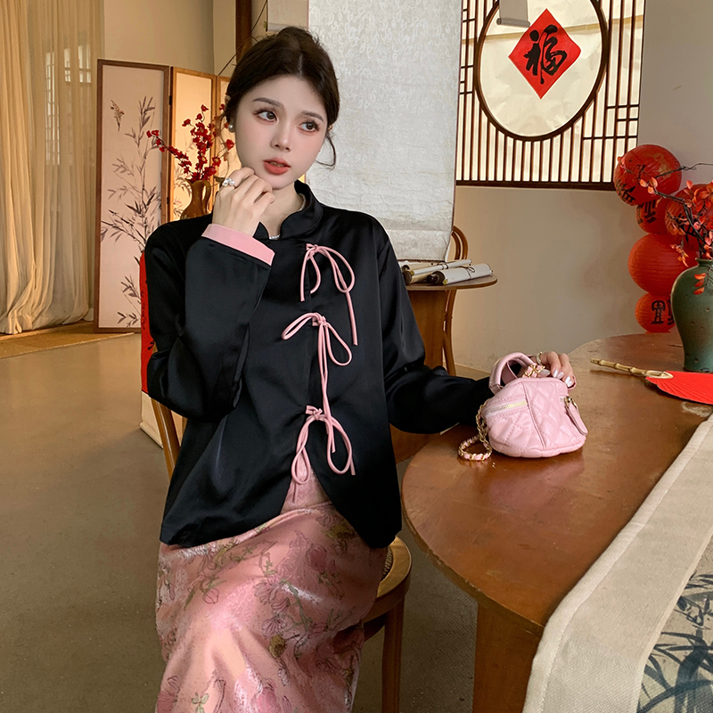 春 新中式大碼女裝套裝 國風大碼女裝兩件套長袖休閒大碼上衣半裙