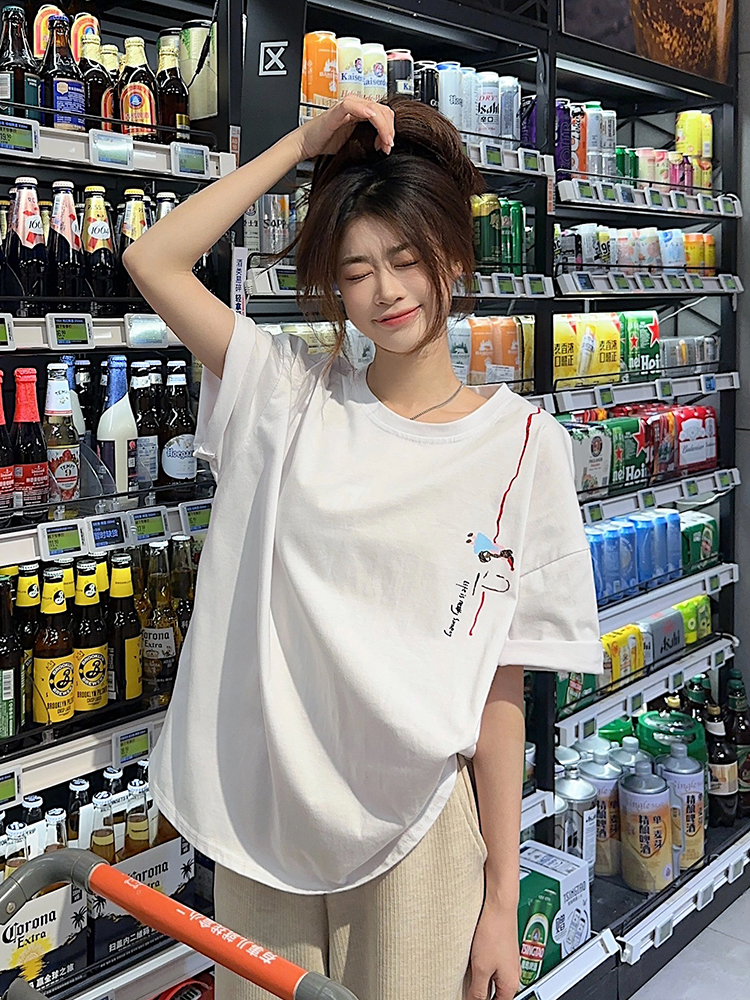 原創~實拍~印花純棉短袖T恤女印花半袖上衣