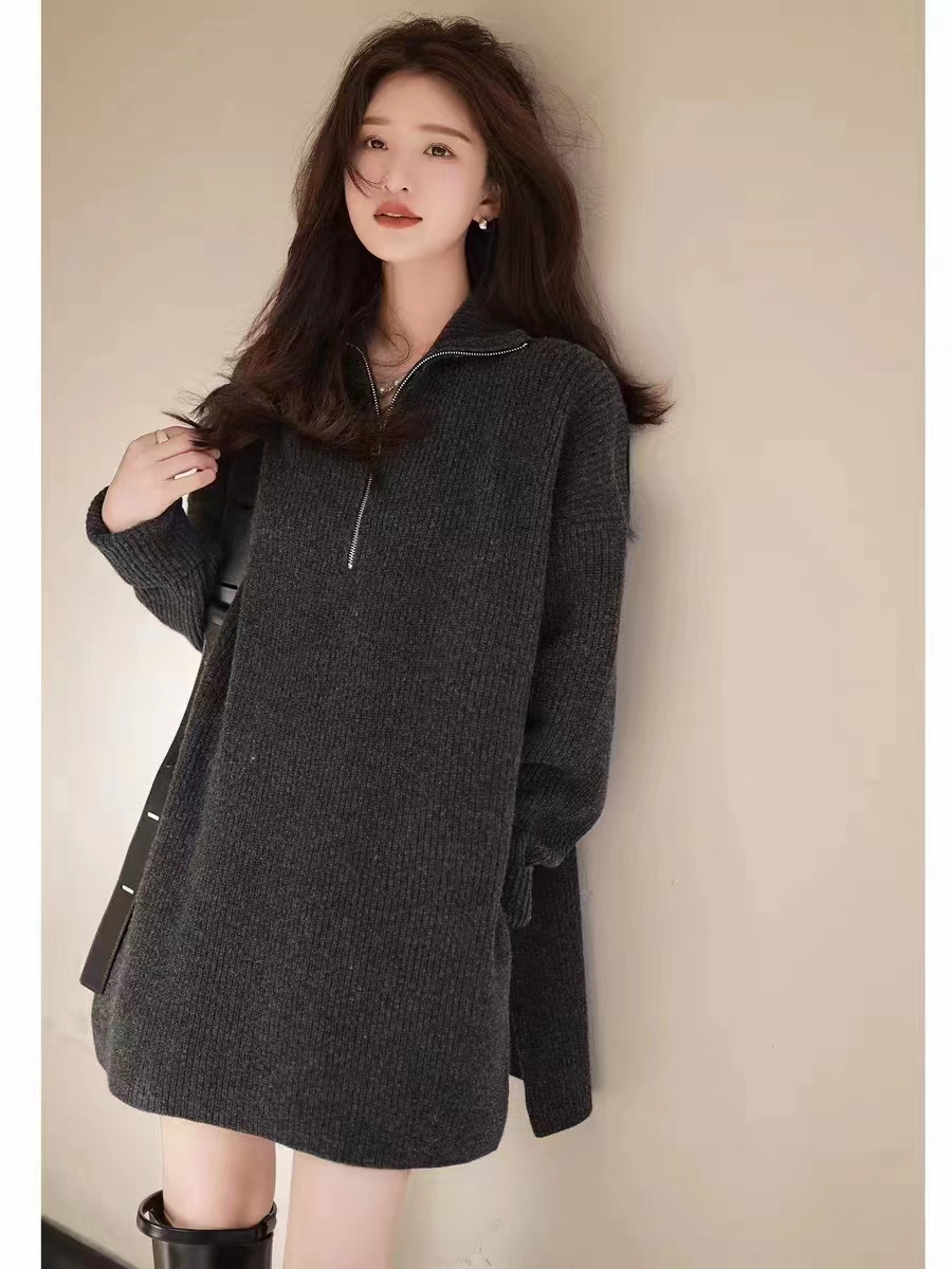 Daxi Homemade | Private Sweater | 100. Wool turtleneck sweater 2024 autumn new versatile zipper sweater
