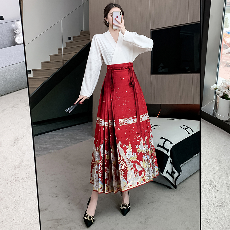 實拍 漢服婚服女中式傳統婚禮百搭紅色馬面裙敬酒服套裝2024四季