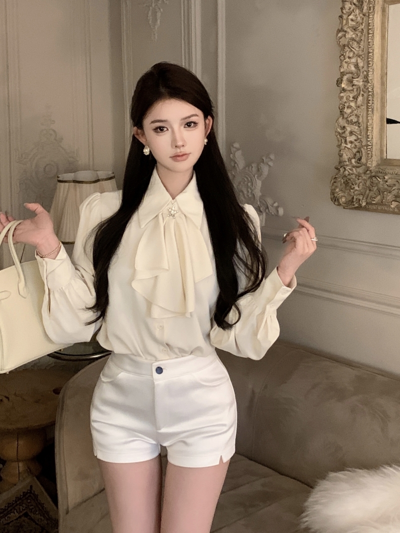 實拍 財閥千金星星襯衫女設計感可拆卸荷葉網紅襯衣