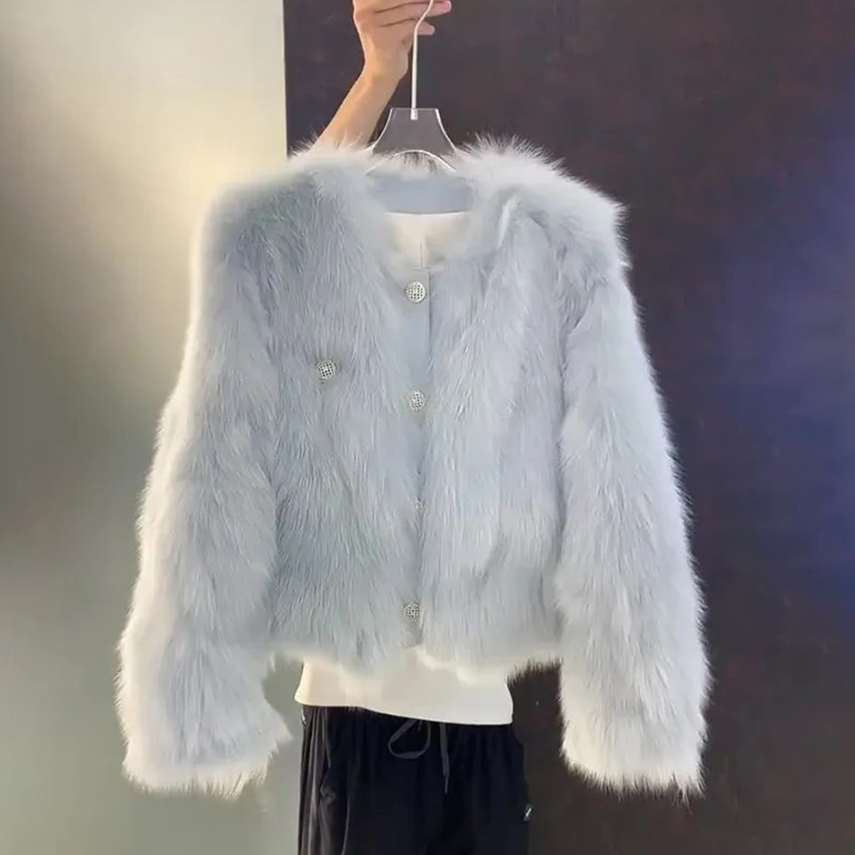 Quality inspector picture 2024 autumn and winter new style small fragrance gentle imitation fox fur coat women's environmentally friendly fur coat