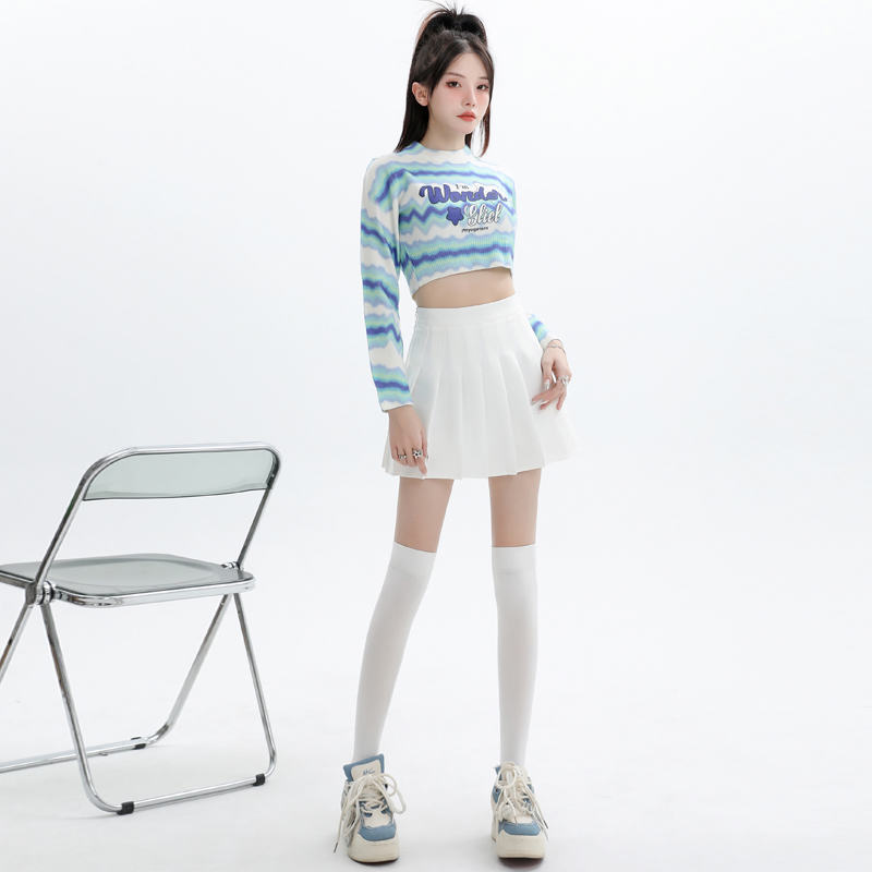 實拍~百褶裙女半身裙2024新款小個子a字裙子春秋高腰顯瘦jk短裙潮